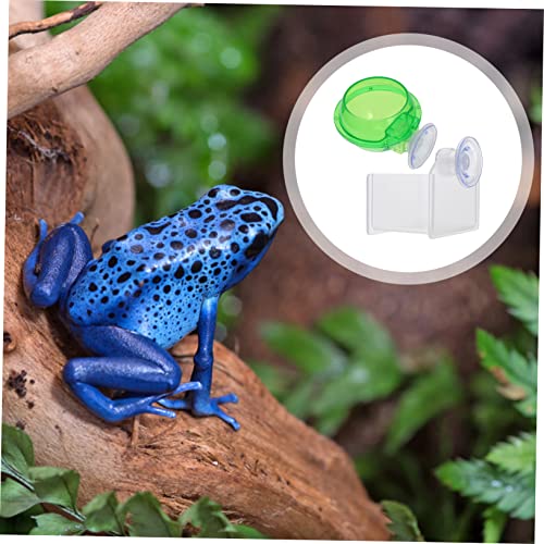 TOYANDONA 2pcs Reptile Feeding Bowl Set Plastic Water Dish for Lizard Gecko Chameleon Escape Crawling PET Food Container Suitable for Terrarium