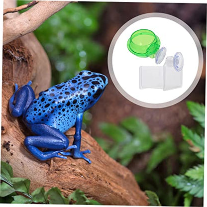 TOYANDONA 2pcs Reptile Feeding Bowl Set Plastic Water Dish for Lizard Gecko Chameleon Escape Crawling PET Food Container Suitable for Terrarium
