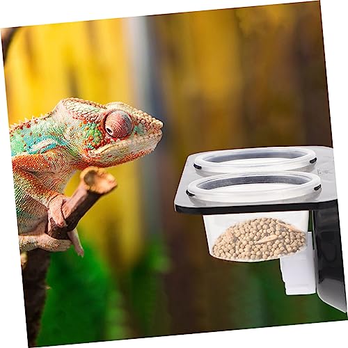 COLLBATH Reptile Feeding Ledge 2-Piece Gecko Feeder Set with Suction Cups Random Color Stable Design for Terrarium Use for Chameleons and Other Small Reptiles