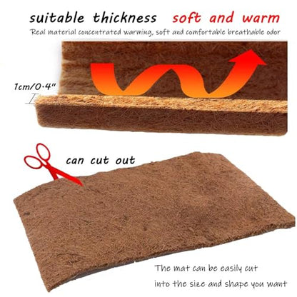 Hamiledyi Reptile Carpet 157" L x 16" W Natural Coconut Fiber Tortoise Carpet Mat for Pet Terrarium Liner Reptile Supplies for Lizard Snake Chameleon Turtle Bedding Bunny Rabbit Mat - size: 1 Pack/157 x 16 Inch