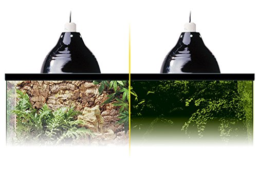Exo Terra Reptile Dome Light Fixture - 8-1/2-Inch Porcelain Clamp Lamp for Deep Heat and Light, Perfect for Reptile Terrarium - size: 8.5" long