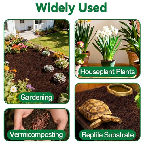 ZeeDix 4 Pcs Premium Coco Coir Brick - 100% Organic Compressed Coconut Coir Starting Mix, Coco Fiber with Low EC and PH Balance for Gardening, Potting Soil, Herbs - size: 4pcs