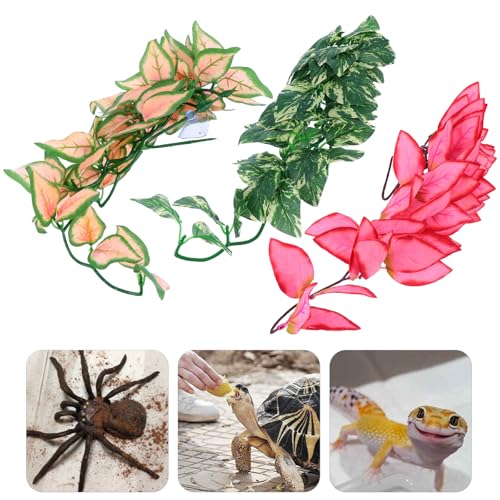 BESPORTBLE 3pcs Artificial Climbing Plants Bendable Simulation Vines 30cm Artificial Rattan Jungle Vines for Reptile Habitat Decor Terrarium Snakes Lizards Chameleons