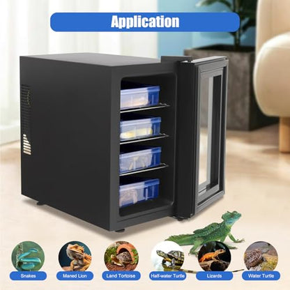 Reptile Incubator, 6.08Gal Portable Scientific Lab Incubator Digital Incubators Cooling Small Reptiles Eggs Temperature Control with LED Display & 3 Tier Removable Shelves for Hatching Chicks - size: 55W