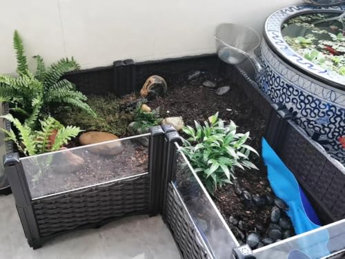 Tortoise Habitat & Reptile Enclosure – Indoor/Outdoor Turtle House with Leakproof Tray – Ideal for Pet Tortoises, Turtles & Amphibians – Breeding Box for Reptiles & Small Animals