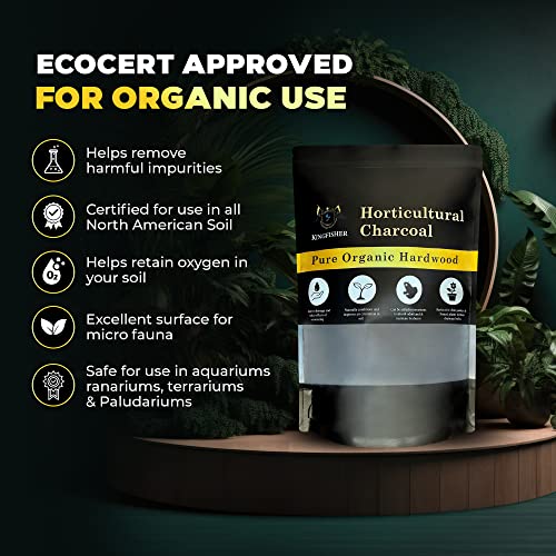 Organic Horticultural Charcoal & Terrarium Charcoal | Charcoal for Plants | Pure Hardwood Charcoal for Planting and Gardening | Organic Canadian Maple Biochar - size: 1 Quart