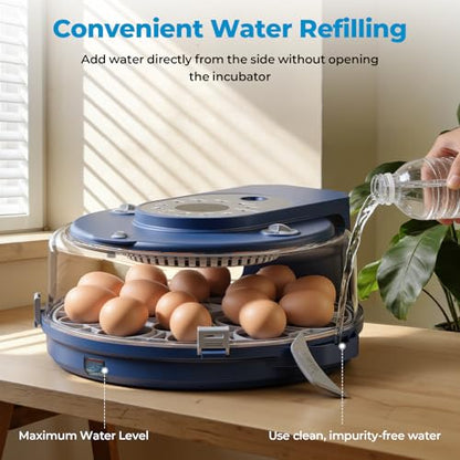 15 Egg Incubator for Hatching Eggs, 5 Preset Incubation Modes + 1 Custom Mode with Adjustable Temperature & Humidity Control, Automatic Egg Turning for Duck, Chicken, Goose, Pigeon & Quail