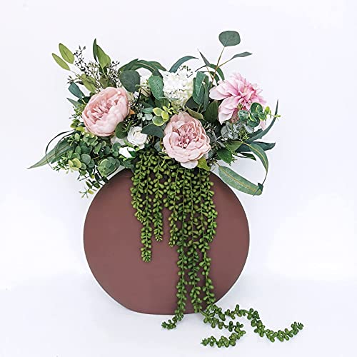 Supla 4 Pcs Artificial Hanging Succulents Faux Burro's Tail Picks Trailing String of Pearls Succulents Fake Greenery Sprays for Basket Planter Centerpiece Floral Arrangement Indoor Outdoor Decor