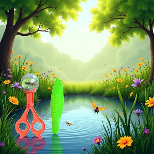 2Pcs Orange and Green Bug Insect Catcher Scissors Tongs Tweezers Clamp Cleaning Tool Nature Exploration Toys