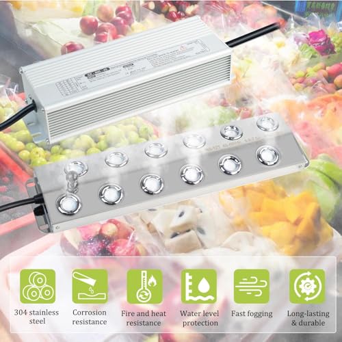 12 Head Ultrasonic Mist Maker Fogger Machine 9000ml/H, Industrial Humidifier Fog Machine 110V 400W, Ultrasonic Mister with Floats for Halloween Atmosphere Vegetable Preservation Landscape - size: 12 Head