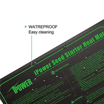 iPower 48" x 20" Waterproof Durable Seedling Heat Mat with Controller Warm Hydroponic Plant for Indoor Gardening Germination Starting, 2 Pack - size: 48" x 20", style: 2 Pack with Controller