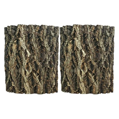 2pcs Natural Cork Bark - Wood Background for Reptiles, Bearded Dragons, Snakes, Geckos - Climbing Accessory for Terrariums/Turtle Tanks/Bird Cages