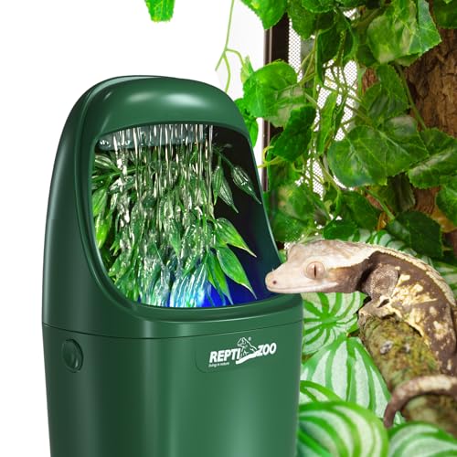 REPTIZOO Reptile Water Dispenser Automatic Chameleon Drinking Fountain with Indicator Light, Reptile Terrarium Decor Water Dripper for Reptiles, Chameleon, Lizard, Gecko Amphibians