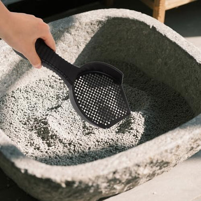 Beavorty 2pcs Cat Litter Box Scoop Set, Sturdy Plastic Slotted Poop Shovel with Small Holes for Fine Litter Sifting, Ergonomic Handle for Easy Cleaning of Cat and Reptile Waste