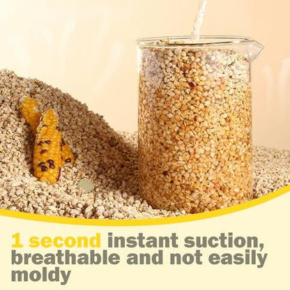 ‌Natural Corn Cob Pet Bedding - 44oz Premium Small Animal Bedding for Hamsters, Birds, Reptiles & More, Absorbent & Odor-Control