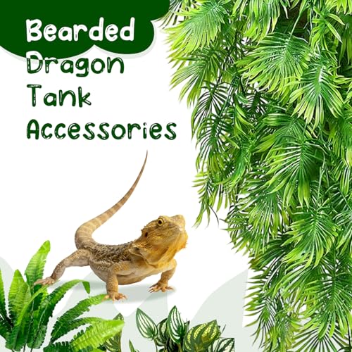 Habitat Plants for Bearded Dragon Tank Accessories,Created to Enhance Diverse Scaled Creature habitats for Species Such as Bearded Companions, Chameleons, Turtles, and Snakes