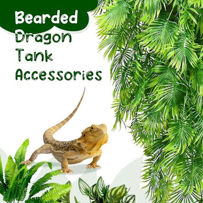 Habitat Plants for Bearded Dragon Tank Accessories,Created to Enhance Diverse Scaled Creature habitats for Species Such as Bearded Companions, Chameleons, Turtles, and Snakes