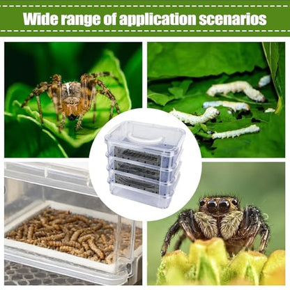 Mealworm Breeding Kit - Aluminum, Waterproof Clear Mesh Habitat, Four Layer Farm Container | Reuseable Breeding System with Zipper Handle, Indoor Outdoor Habitat for Birds, Reptiles