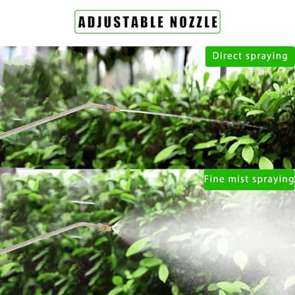 HOSTIC 1.5 Gallon Stainless Steel Sprayer Hand Pump Sprayer with Pressure Gauge Valve Adjustable Nozzle for Gardening Lawn and Cleaning - size: 1.5 Gallon