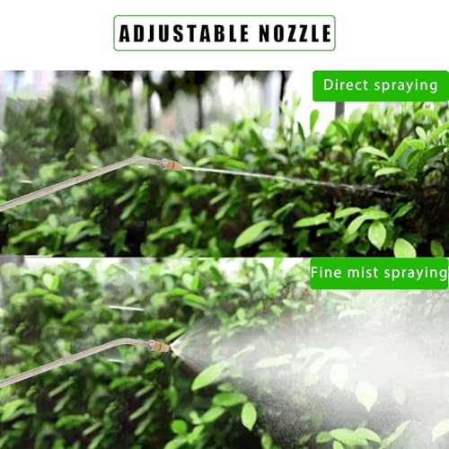 HOSTIC 3.5 Gallon Stainless Steel Sprayer Hand Pump Sprayer with Pressure Gauge Valve Adjustable Nozzle for Gardening Lawn and Cleaning - size: 3.5 Gallon