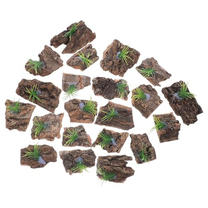 GANAZONO 20pcs Natural Cork Bark Reptile Background for Terrarium Tree Bark Platform and Hideout for Lizards Snakes Turtles Reptile Tank Decor with Climbing and Shelter Features