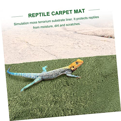 Mipcase 2pcs Moss Reptile Carpet Liner for Terrarium Bedding Breathable Reptile Habitat Pad for Turtles Snakes and Lizards and Washable Cushion for Clean Environment