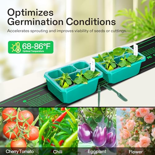 VIVOSUN 3" x 20" Seedling Heat Mat and Digital Thermostat Combo Set, UL & MET-Certified Heating Pad for Hydroponic, Kombucha Tea, Brewing, Fermentation & Plant Germination - size: 3"x20"