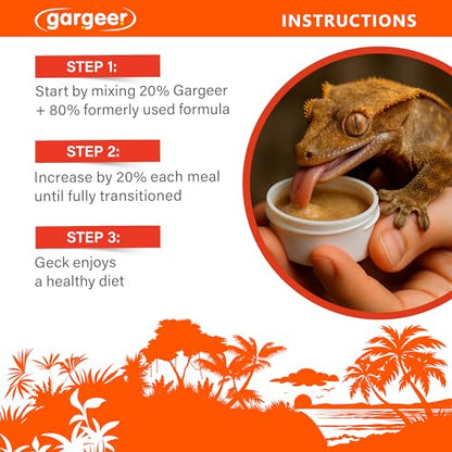 Gargeer 'Picky Geck' Energy Nectar - Premium Crested Gecko Food | Calcium-Rich Fruit Formula for Bone Strength & Energy Support | No Fillers - Only Premium Ingredients | 2oz | Made in USA - size: 2 Ounce (Pack of 1)