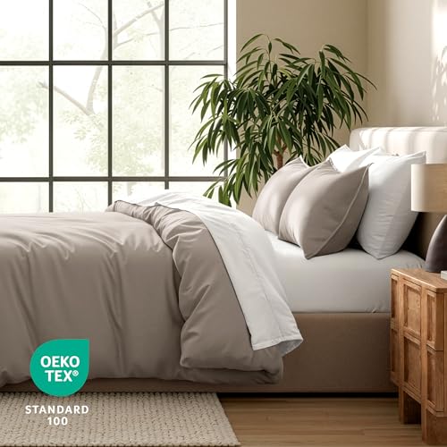 Bare Home Bedding Duvet Cover Extra Long Size - Premium 1800 Super Soft Collection - Lightweight, Cooling - Soft Breathable Bedding Duvet Cover (Twin/Twin XL, Khaki) - color: 11 - Khaki (No Comforter), size: Twin/Twin XL