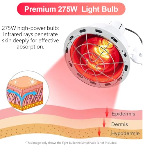 Infrared Light Blub, 275W Near Infrared Red Light Therapy Heat Lamp Blub, E26/E27 Socket, 110V - color: Orange Red