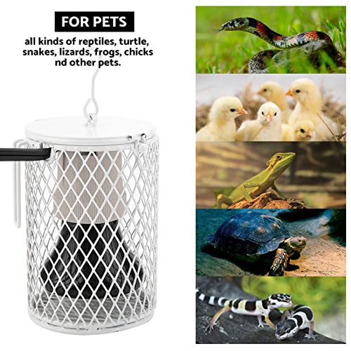 Tbest Reptile Lamp Holder,Ceramic Heat Emitter Reptile Lamp,Bird Heater for Cage,Safer Than Brooder Lamps 100W Infrared Ceramic Emitter Heat Light Bulb Lamp Pet Reptile Brooder(White) - color: White