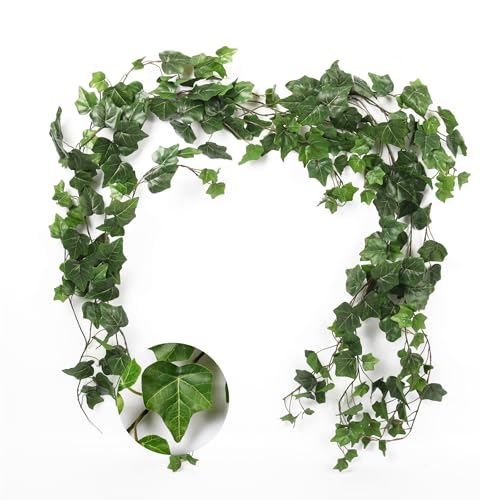 RECUTMS Artificial Ivy Vines Ivy Garland 2Pcs 74.8inch Fake Vines Hanging Plants with Silk Leaves Greenery Spring Decor for Indoor Outdoor Wedding Home Kitchen Garden Office - color: Green, size: 2 Pcs