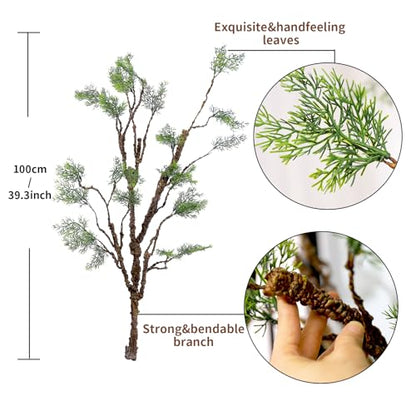 39.3in Bendable Artificial Pine Tree Branch Cedar Stems Reptile Yules Decor | Faux Tree Trunk Twigs Plants Garland With Greenery Picks For Christmas Wall Hanging Climb Outdoor Jungle Halloween Decoration