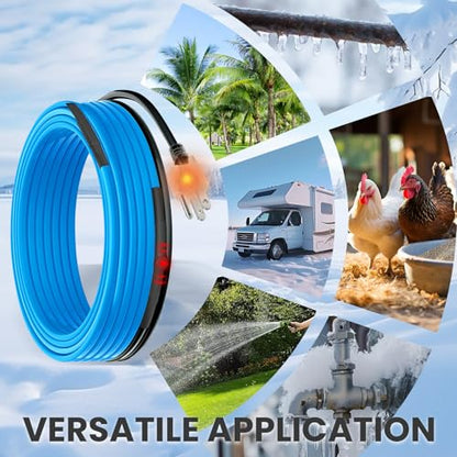 MAXKOSKO 50 Ft. 120 V Heating Cable for Pipe Freeze Protection, Self-Regulating Heat Tape for Water Pipes for Metal and Plastic Pipes, Energy-Saving Heat Trace Cable Keeps Water Flowing at -40 °F - color: 50-feet