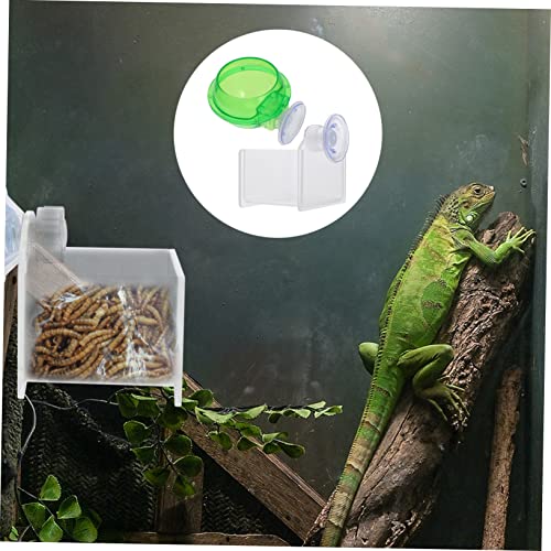 Abaodam 2pcs Reptile Feeding Bowl Cup Safe Water Dish for Lizards Geckos and Chameleons Easy to Install for Reptile Hydration