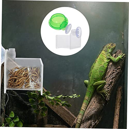 Abaodam 2pcs Reptile Feeding Bowl Cup Safe Water Dish for Lizards Geckos and Chameleons Easy to Install for Reptile Hydration