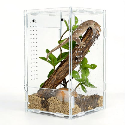 5x5x8 Reptile Tank – Acrylic Reptile Enclosure Terrarium for Crested Gecko, Lizards, Spiders & Snakes – Clear Lizard Habitat Terrarium - size: 5"5"8"