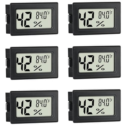 EWPJDK Mini Hygrometer Indoor Humidity Meter Hygrometer Thermometers 4 Pack Humidity Meters Gauge Hygrometer Mini Digital Thermometer Hygrometer for Humidors, Greenhouse, Garden, Cellar (6)