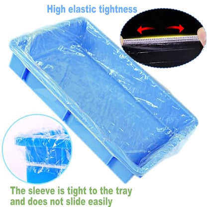 50 Pcs Disposable Rabbit Cage Liner, 26'' X 18'' Plastic Guinea Pig Cage Liners Bag Elastic Small Animal Toilet Film, Clear Crate Tray Covers for Bunnies Ferret Hamster - size: 50PCS