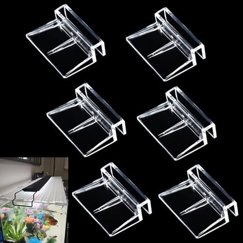 NestBasics 6pcs Transparent Aquarium Lid Clips,Rimless Fish Tank Glass Cover top Support,Aquarium Hood Holder, Acrylic Glass Aquarium top Clips (Transparent, 6pcs 5-6mm Clips) - size: 6pcs 5-6mm clips
