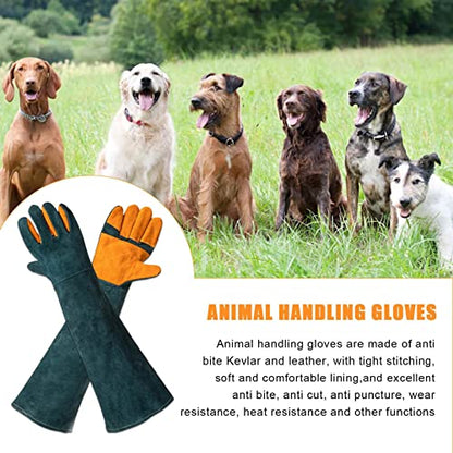 Dog Bite Protection Gloves - Heavy Duty Protective Mitts, Puncture Resistant Dog Training Gear | Scratch Proof Cat Grooming Gloves, Grooming Mitts Sleeve for Pet Care Workers Rescue Wildlife Handlers - color: C