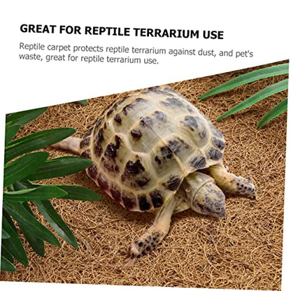 Reptile Carpet Natural Coconut Fiber Mat Washable Bedding Liner for Terrarium Use for Lizards Snakes and Tortoises Soft and Easy to Clean