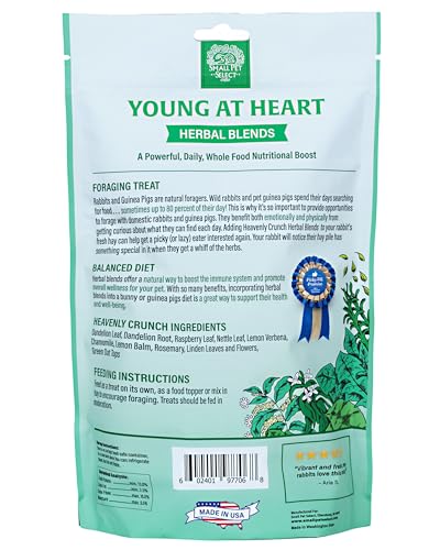 Small Pet Select - Heavenly Green Crunch Herbal Blend, a Natural Herbal Treat for Rabbits and Guinea Pigs, 4.4oz - size: 4.4 Ounce (Pack of 1)