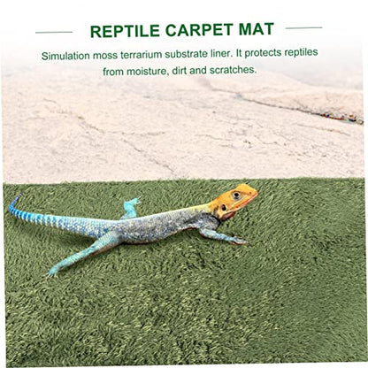Yardwe 2pcs Reptile Moss Carpet Mat Lizard Tank Decor Soft Reusable Terrarium Substrate