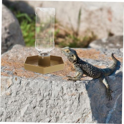 Reptile Automatic Water Dispenser for Tortoise and Lizard Compact Hydration Bowl with Reservoir Effortless Maintenance Feeding Dish Space Saving Pet Accessory for Reptile Tanks
