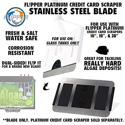 Flipper Platinum Aquarium Hand Scraper Tool – Glass and Acrylic Fish Tank Cleaner – Aquarium Glass Cleaner - Aquarium Glass Scraper with Serrated Blade 28"