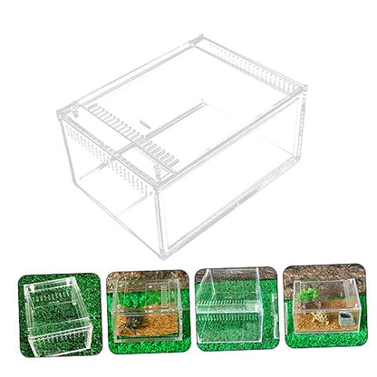 1pc Transparent Reptile Breeding Container for Snakes Frogs Lizards Turtles Secure Cover and Easy Cleaning for and Observation