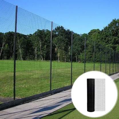 Hardware Cloth for Chicken Wire Fencing of Chicken Coop, 1/2in Mesh AWG 19 Gauge 48"x 100' Black Vinyl Coated Welded Wire Mesh Fence-PVC Coated Metal Garden Fencing Roll and Home Improvement - color: Black, size: 1/2'' 48'' x 100' (AWG 19Ga)