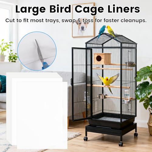 17.7x13.8in Bird Cage Liners - 200 Sheets Pre-Cut Disposable Cage Tray Liners, High Absorbent Non-Woven Pads for Parrots, Cockatiels and Small Animals - size: 17.7x13.8in-200P