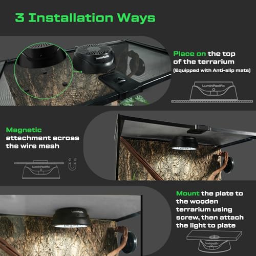 UVB Reptiles Light with Remote, UVA UVB FR Lamp for Rainforest & Desert Reptiles, Ferguson Zones 1-4, Timer Switch, 10 Dimmable, for Bearded Dragon, Turtle, Frog, Snake, Plant (1 Pack) - color: 1 Pack